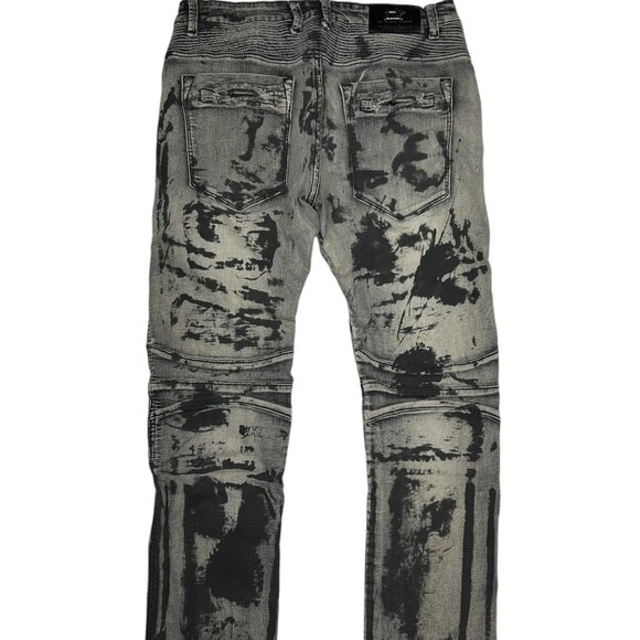 Damati Painted Moto Style Jeans (36) - Picture 3 of 11